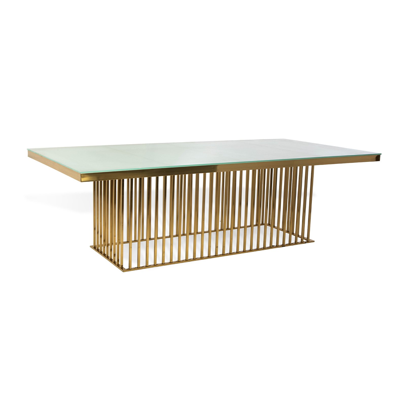 Modern Gold Stainless Steel Frame Mirror Glass Top Rectangle Table Wedding for Dining Outdoor Hotel Farmhouse Hotel Furniture