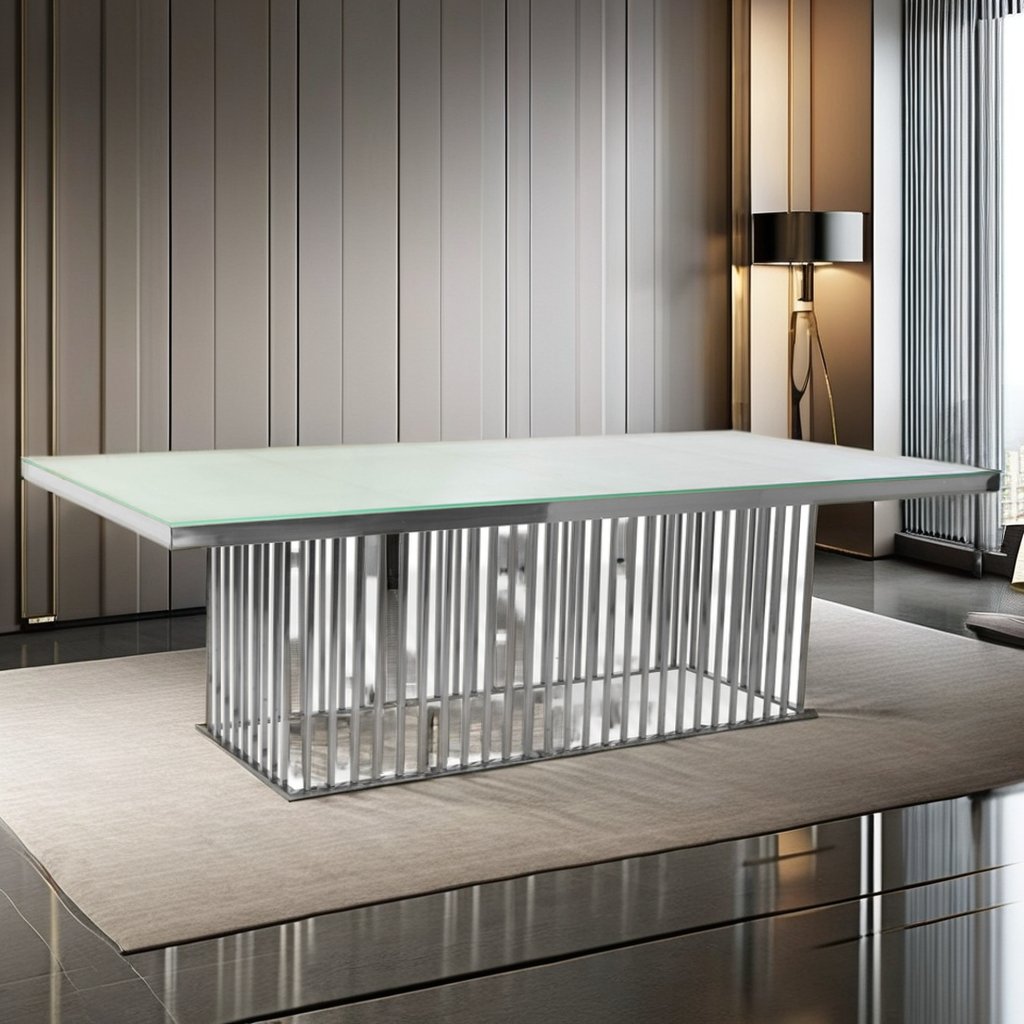 Modern Gold Stainless Steel Frame Mirror Glass Top Rectangle Table Wedding for Dining Outdoor Hotel Farmhouse Hotel Furniture