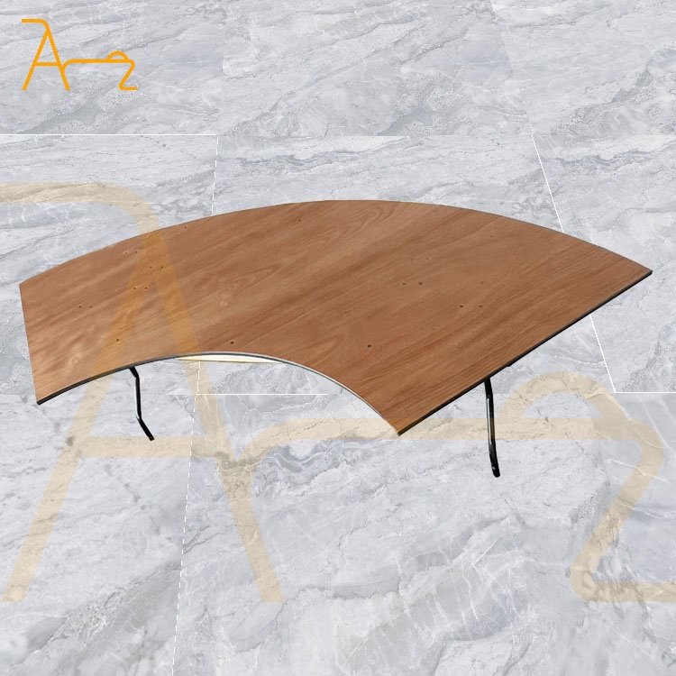 Hot Selling S Shape Serpentine Half Moon Round Glossy Wedding Wood Tables Outdoor Wedding Party Banquet Dinner Table