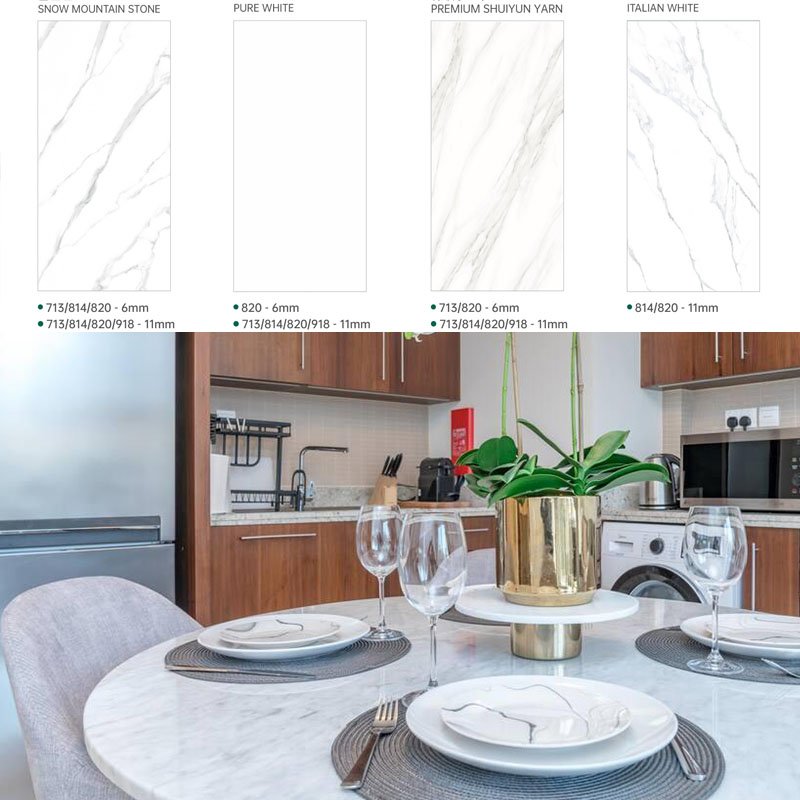 4-8 Seater Dining Table White Marble Luxury Style Dining Table Set