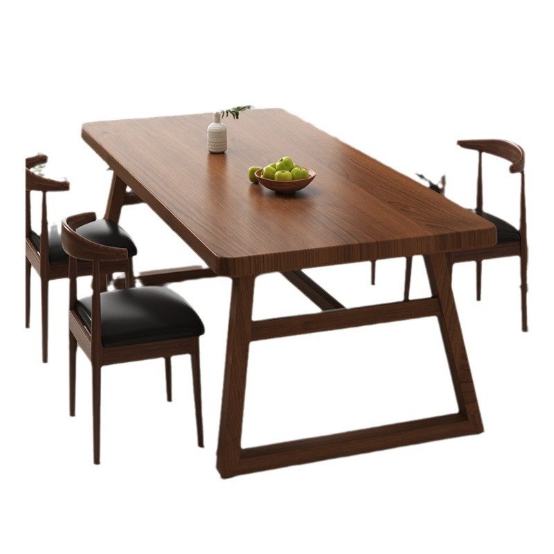 Furniture Wood Top Vintage Wooden Dining Restaurant Kitchen Table and Chair Set