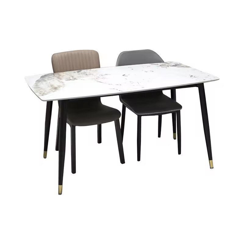 T200 Nordic modern restaurant home furniture rental house dining room rectangular marble tables luxury rock table and chairs