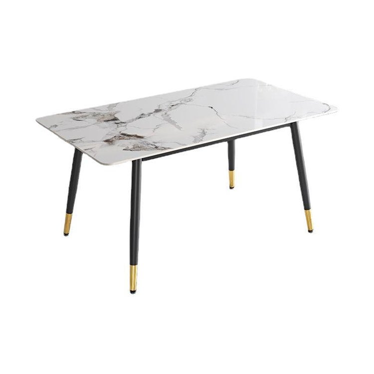 T200 Nordic modern restaurant home furniture rental house dining room rectangular marble tables luxury rock table and chairs