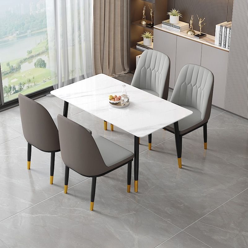 T200 Nordic modern restaurant home furniture rental house dining room rectangular marble tables luxury rock table and chairs