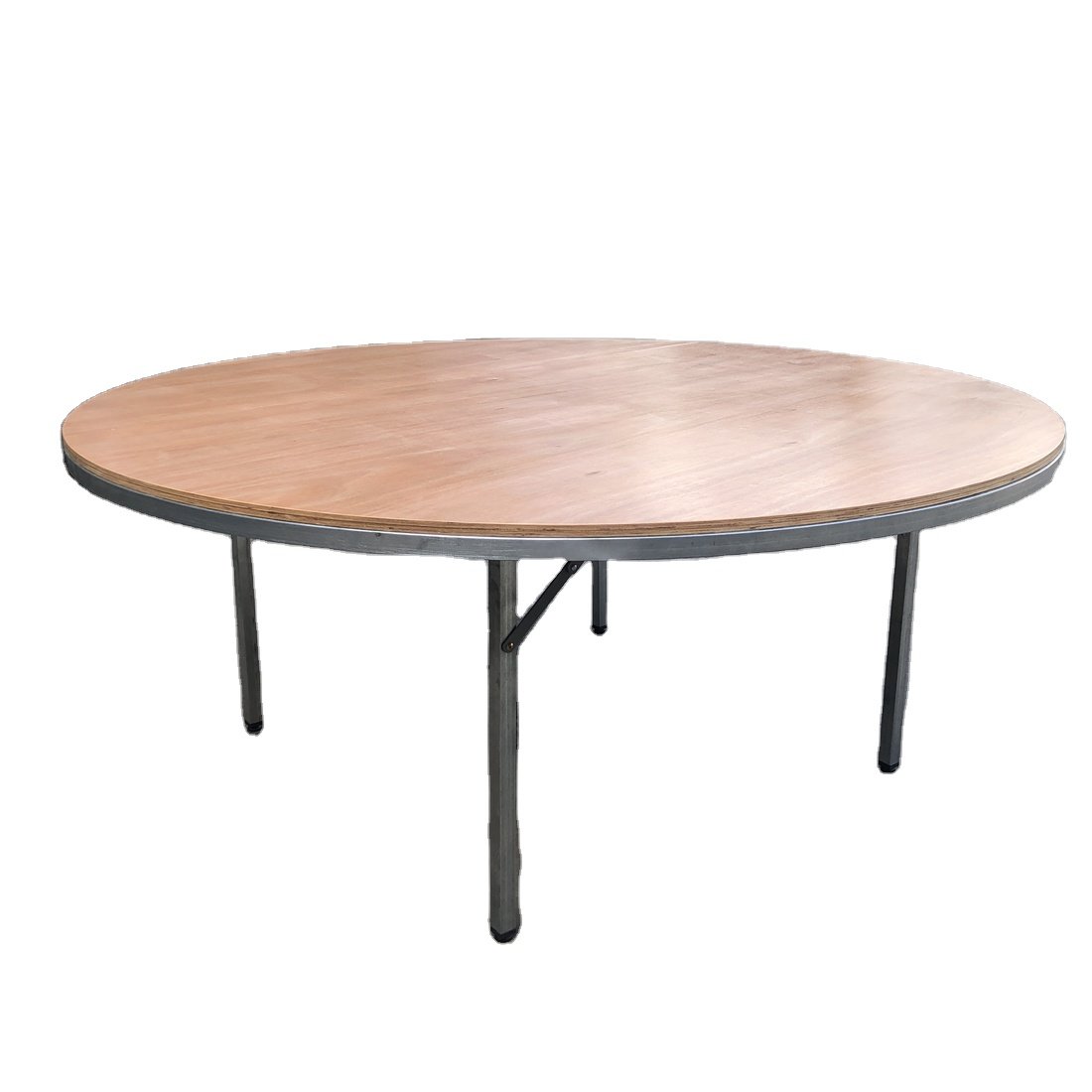 Rental Folding Round Varnish Plywood Top Wedding Table For Dining