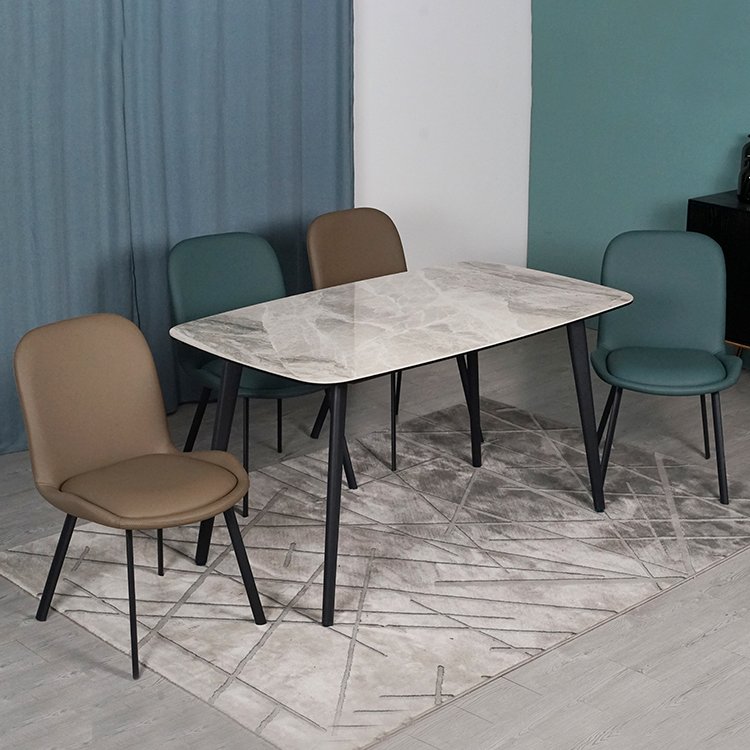 Italian Style Bright Color Rock Slab Living Room Modern Sintered Stone Ceramic Marble Dining Table White