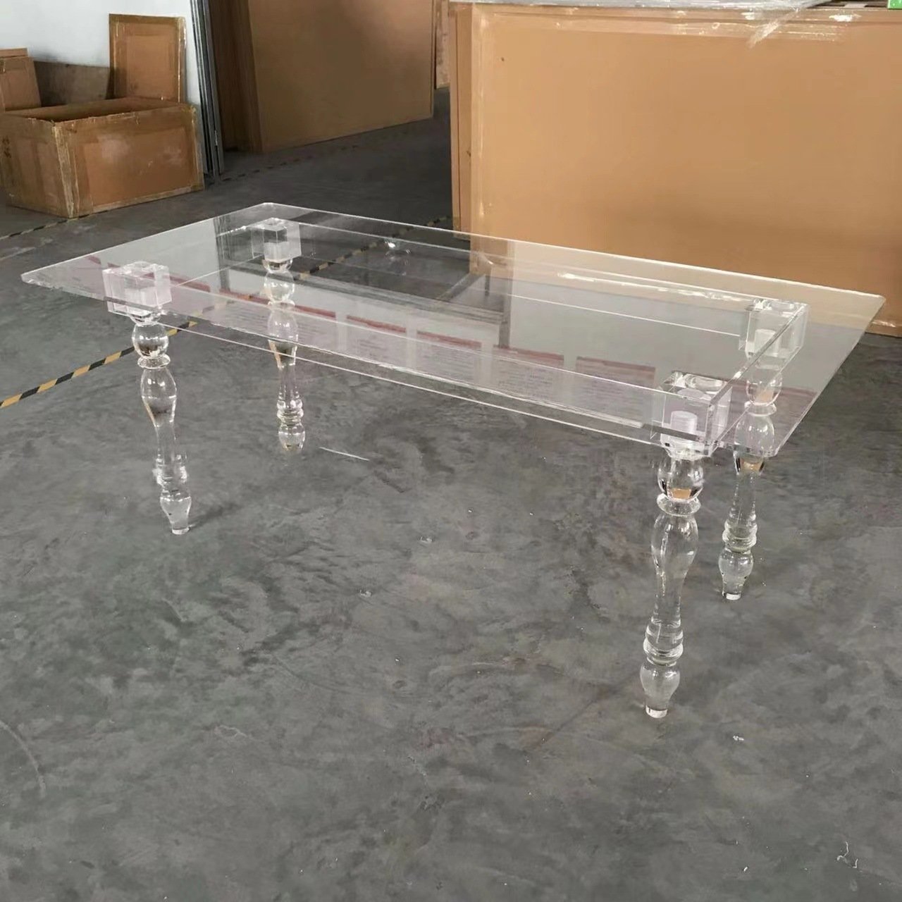 Cheaper Wedding Dessert Display Luxury Square Banquet Transparent Clear Acrylic Tables