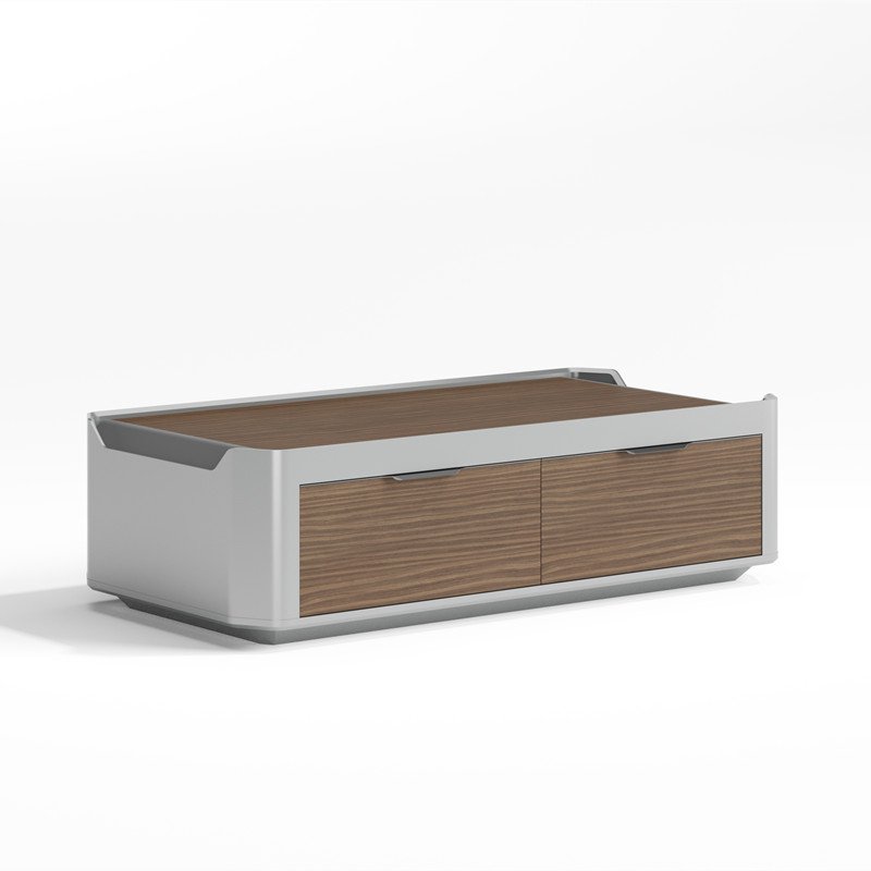 Office Furniture Wooden Rectangular Tea Table Movable Coffee Table Reception With Drawer Storage Coffee Table