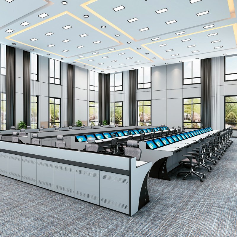 High quality customize shaped work station desk control room console combined table desk command center monitoring console
