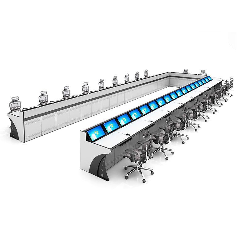 High quality customize shaped work station desk control room console combined table desk command center monitoring console