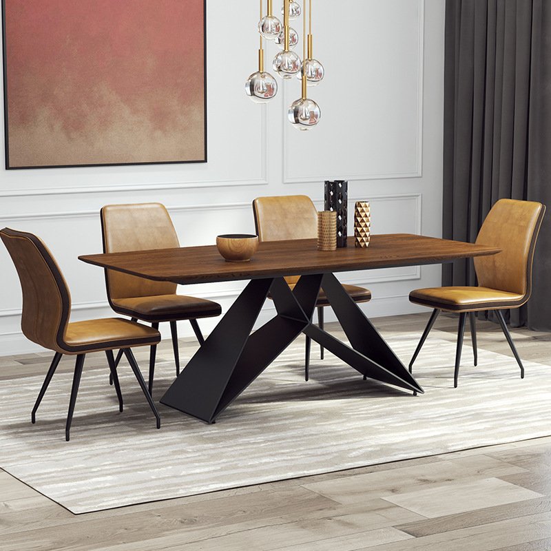 Wear-Resistant Hot Quality Nordic Furniture Modern Wood Tables Dining Table Wood Oak walnut Solid Wooden Tables And Chairs Set