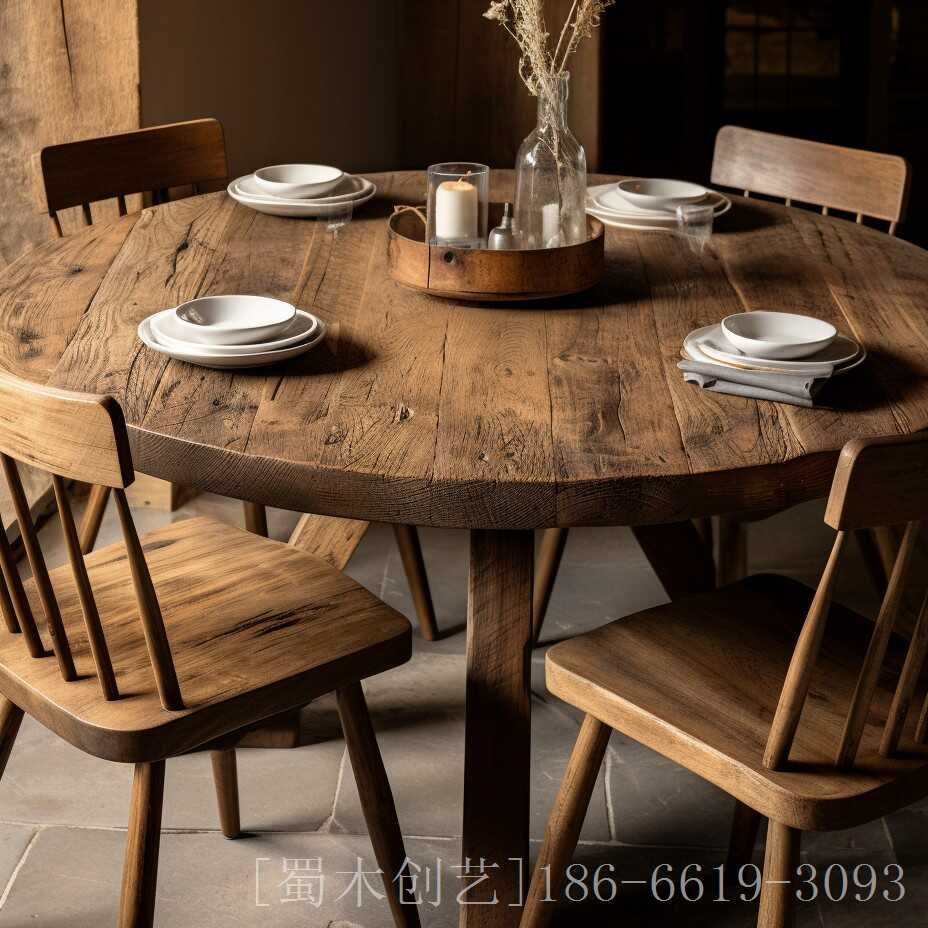 Mid-Century Modern for American Country Home Decor - Retro Round Wood Table