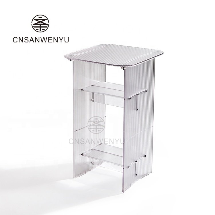 hotel furniture Modern and simple clear acrylic waterfall table clear plastic dining table