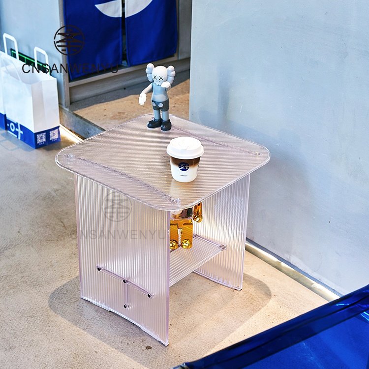 hotel furniture Modern and simple clear acrylic waterfall table clear plastic dining table