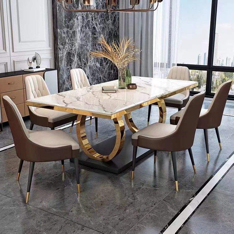 Modern nordic rectangular Dining marble Table Luxury Dining Table Living Room Mueble De Cocina Home Furniture