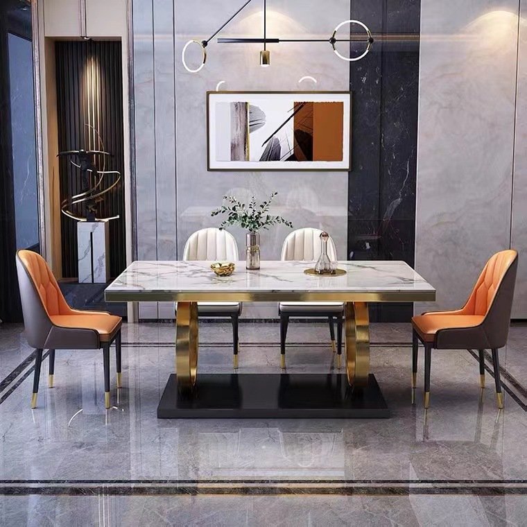 Modern nordic rectangular Dining marble Table Luxury Dining Table Living Room Mueble De Cocina Home Furniture