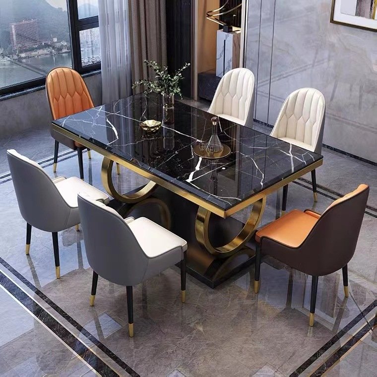 Modern nordic rectangular Dining marble Table Luxury Dining Table Living Room Mueble De Cocina Home Furniture