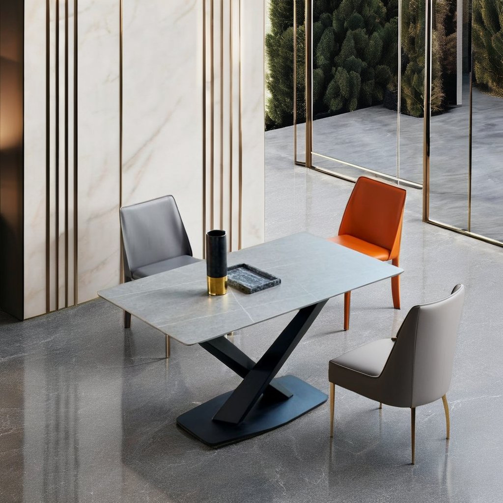 Dining table set luxury extendable ceramic living room furniture set luxury modern extendable dining table set