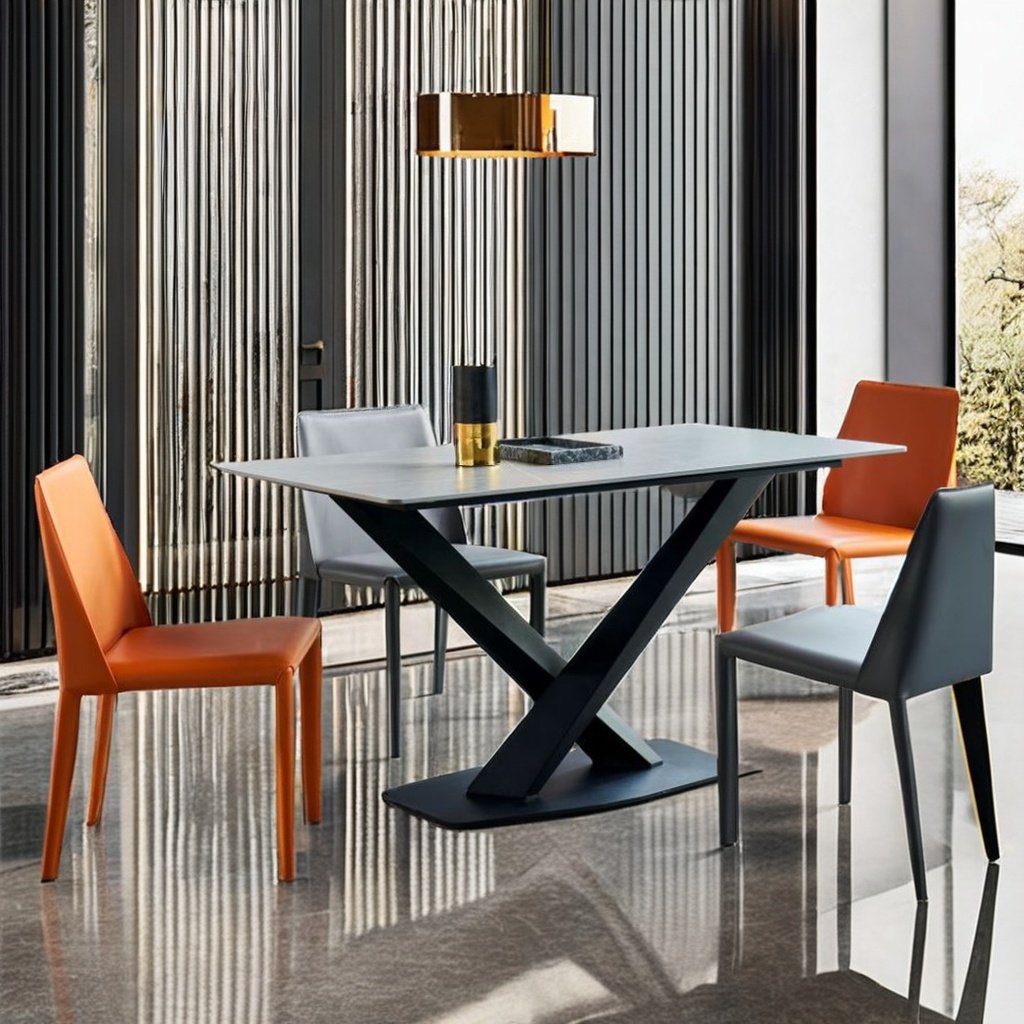 Dining table set luxury extendable ceramic living room furniture set luxury modern extendable dining table set