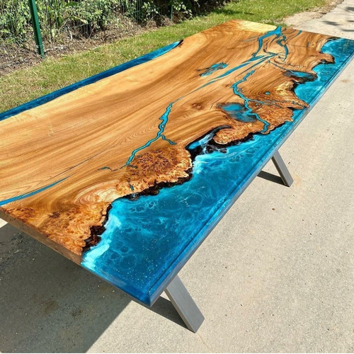 Solid Wood Epoxy Resin Dinning table From Furniture Manufacture India