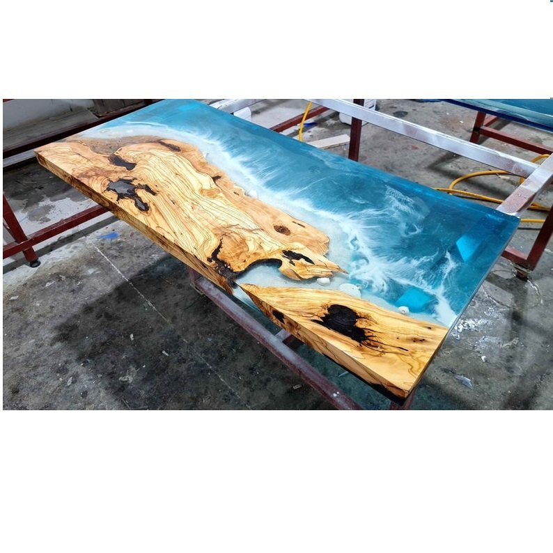 Solid Wood Epoxy Resin Dinning table From Furniture Manufacture India