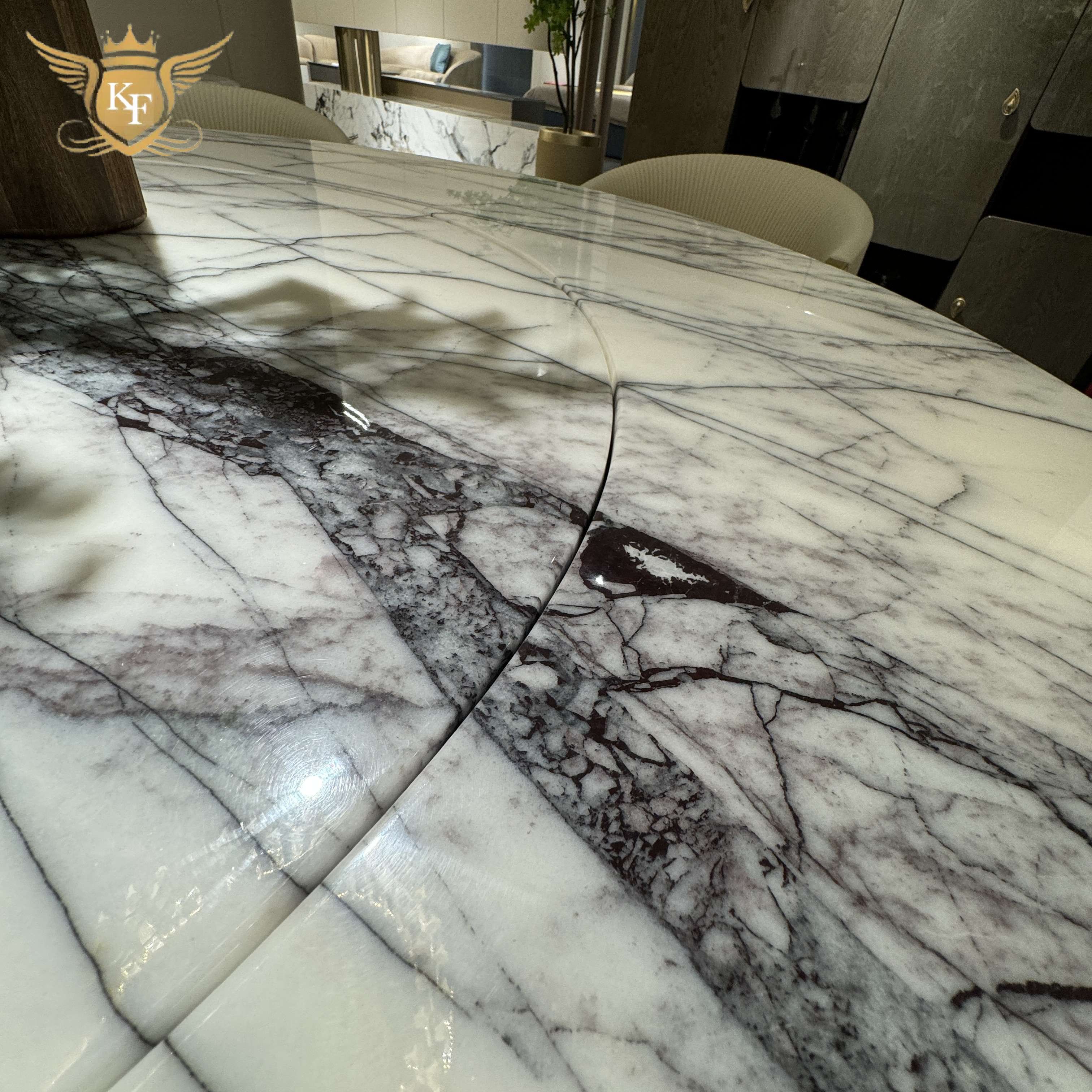 High End Modern Luxury Italian Dining Room Furniture Round Marble Dinner Table
