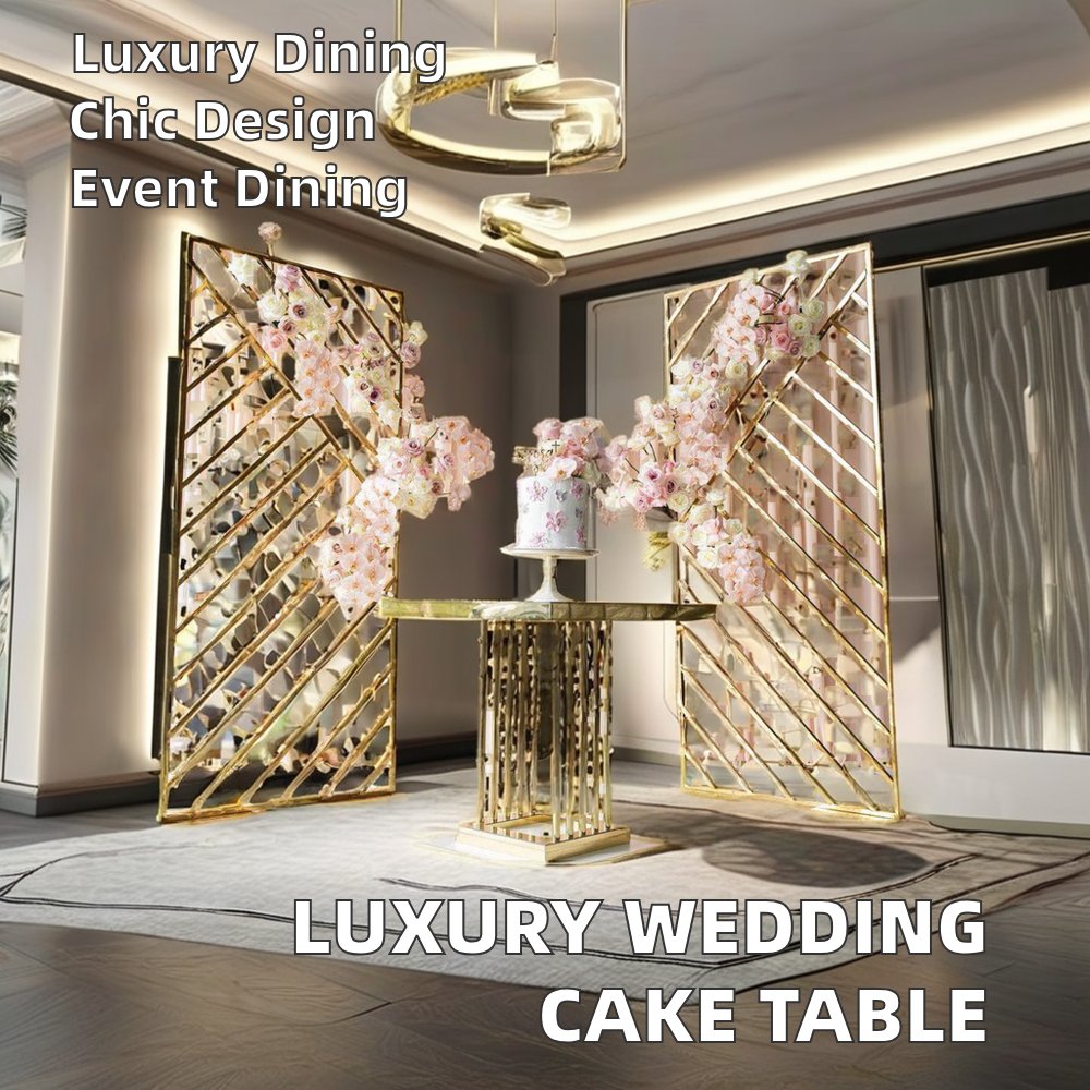 Modern Square Cake Table High Quality Metal Dining Room Furniture for Weddings Restaurants Bars and Hotels