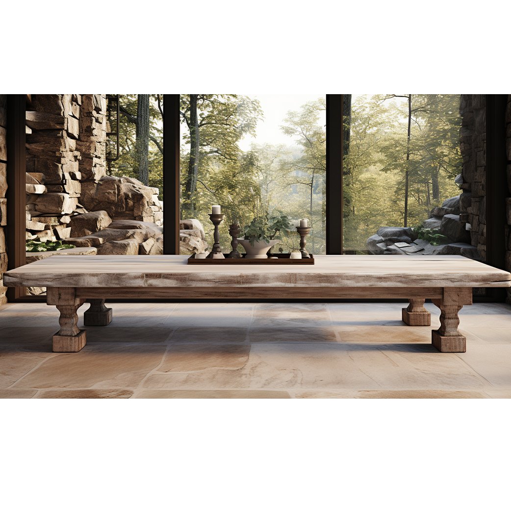 Industrial Design Original Wooden Color Reclaimed Solid Oak Wood Kitchen Dining Table Set 8/10 Seater