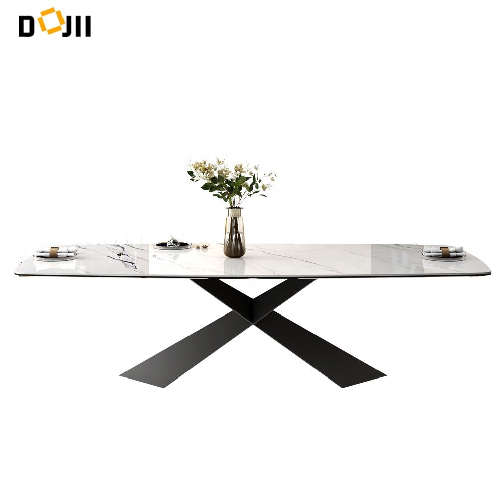 Tianjin Formal Traditional Marble Dining Tables and Chairs Set Black Large Square Pedestal with 6 Chairs