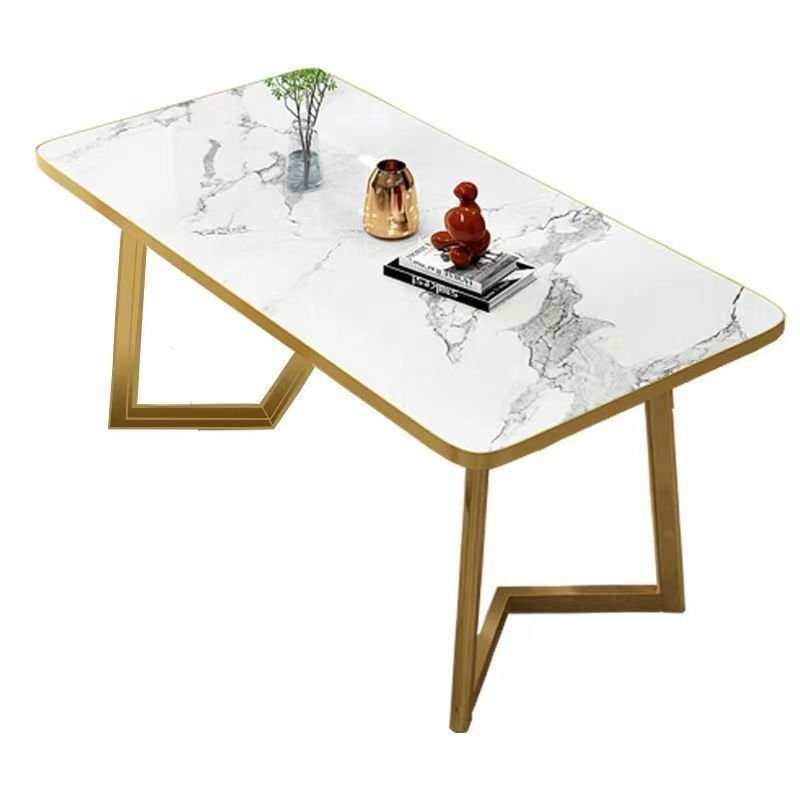 Nordic Negotiation Table Luxury Table Dining Chair Combination Small Family Simple Coffee Milk Tea Shop Marble Rectangular Table