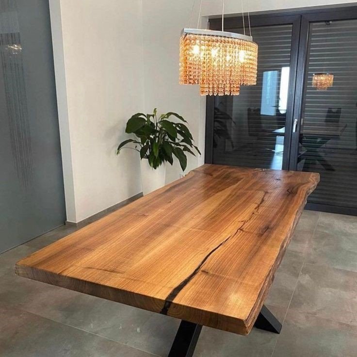 Modern Cheap Wooden Live Edge Slab Solid Walnut Wood Home Furniture Restaurant Kitchen Dining Table