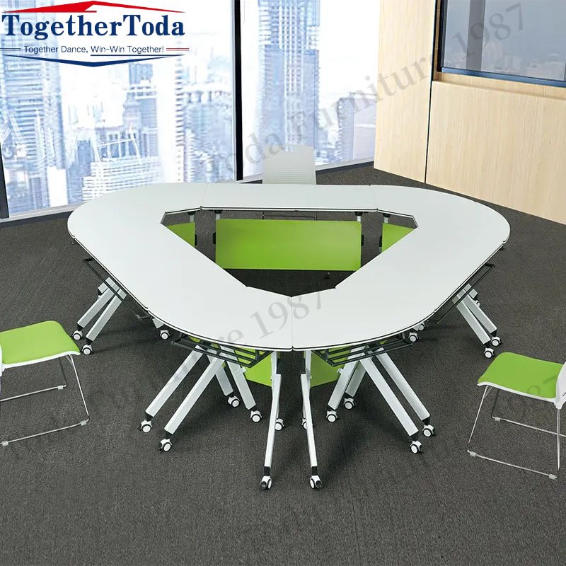 Adjustable Folding Training Table Modern Conference Desk Revolving Meeting Table with Good quality
