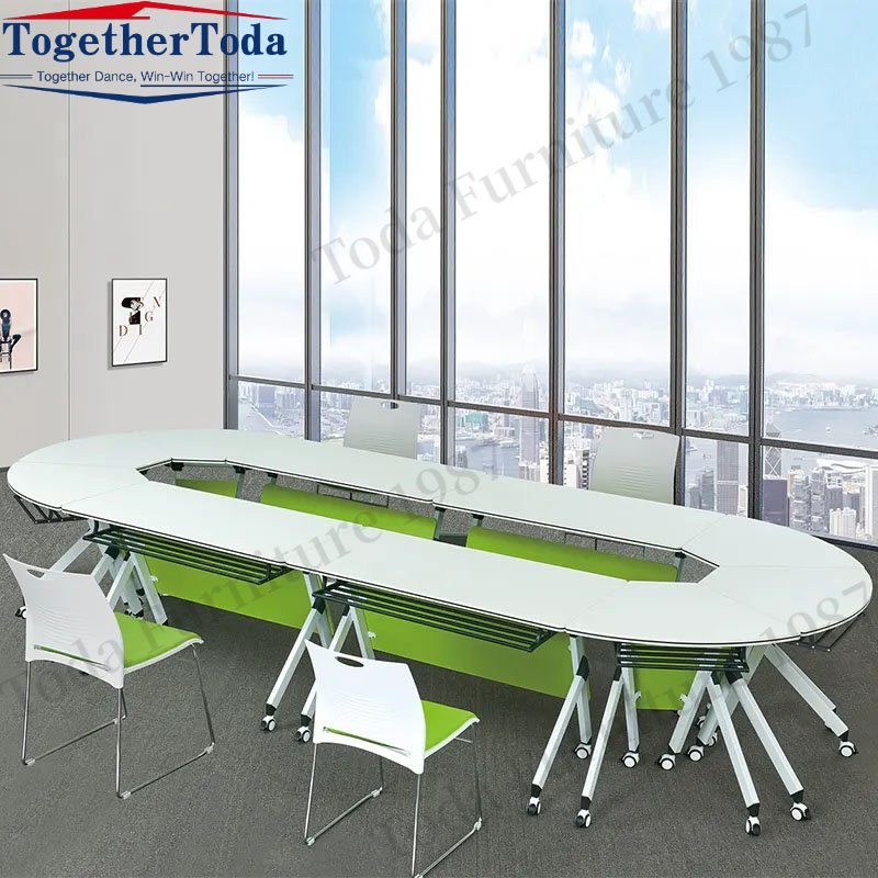 Adjustable Folding Training Table Modern Conference Desk Revolving Meeting Table with Good quality