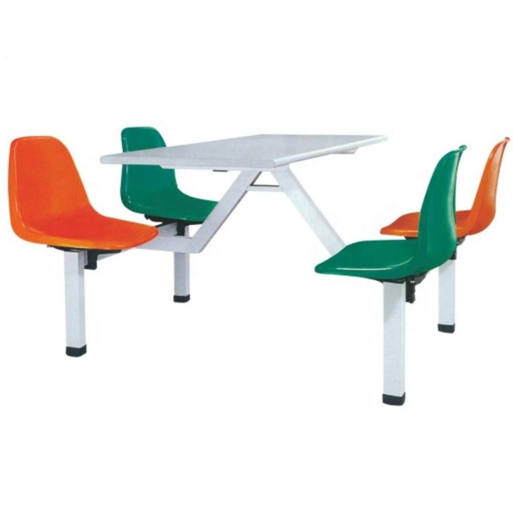 Four seats FRP dinner table and chair set for school and factory
