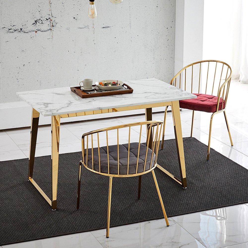 Modern minimalist home small apartment designer marble table marble top dining table