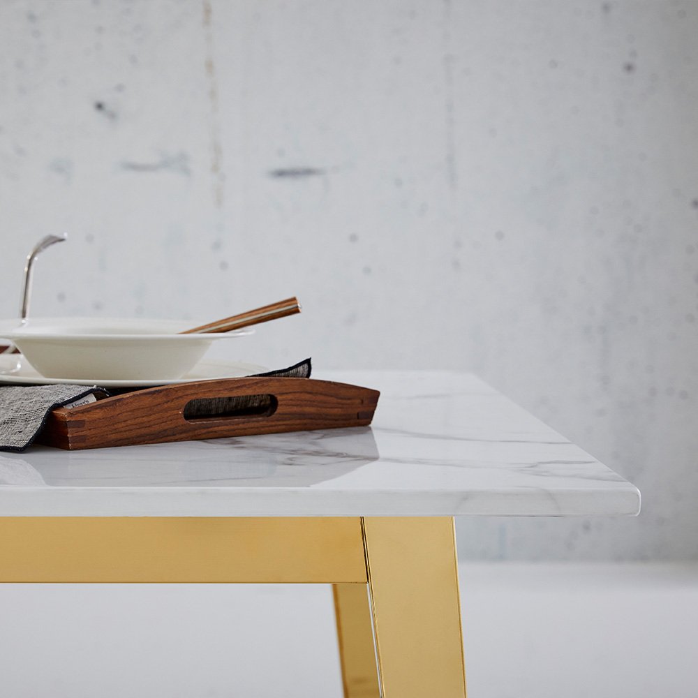 Modern minimalist home small apartment designer marble table marble top dining table