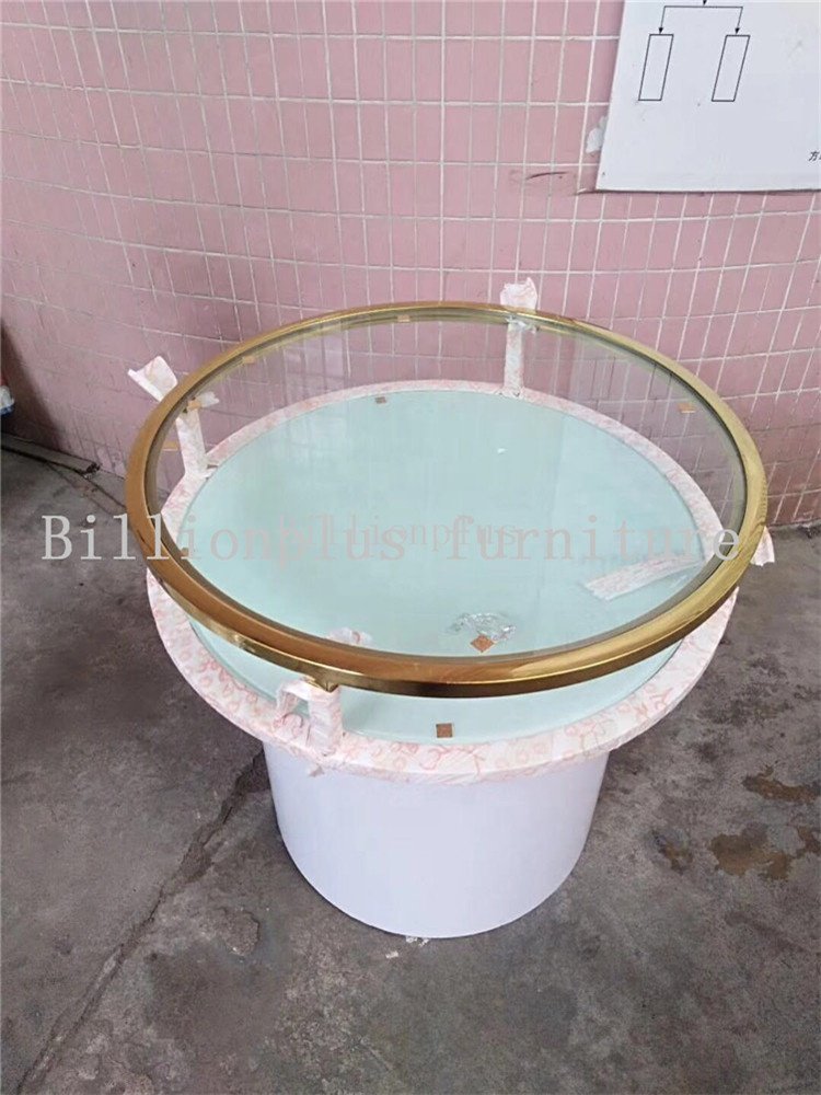 hot banquet wedding event furniture gold stainless steel acrylic cake table