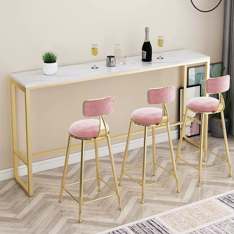 Wholesale luxury rectangular restaurant metal long table marble tabletop modern minimalist dining table