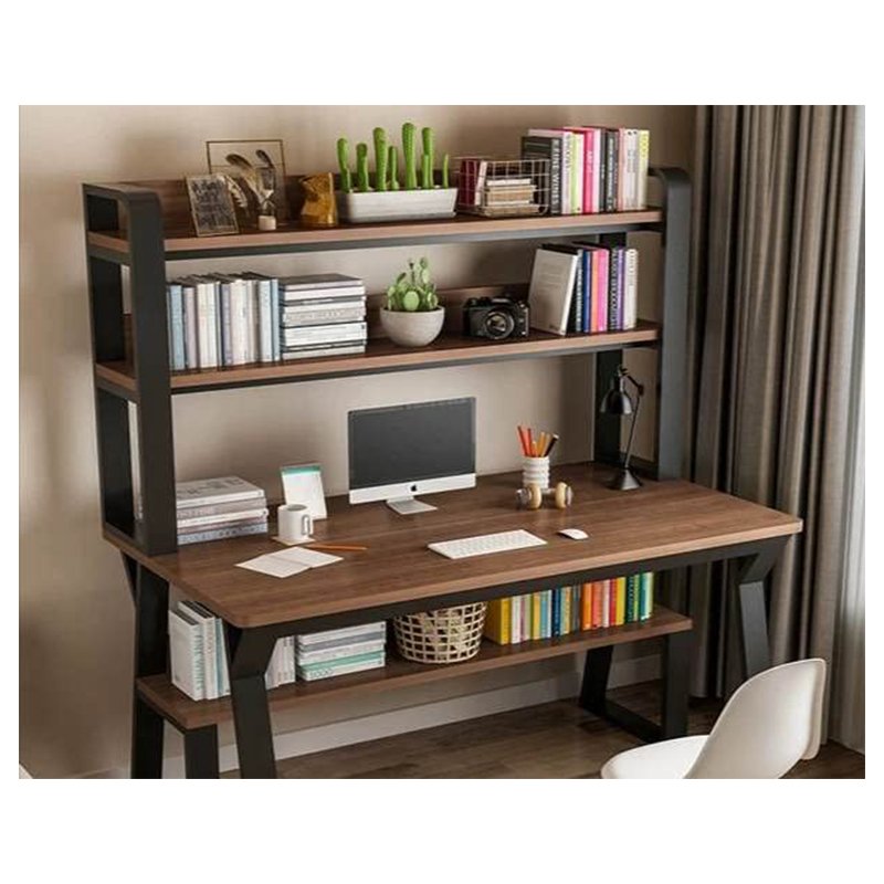 Wholesale Direct Sales 80*50*147.5Cm Boutique Decorative Study Vertical Computer Table With Bookshelf