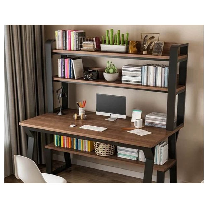 Wholesale Direct Sales 80*50*147.5Cm Boutique Decorative Study Vertical Computer Table With Bookshelf