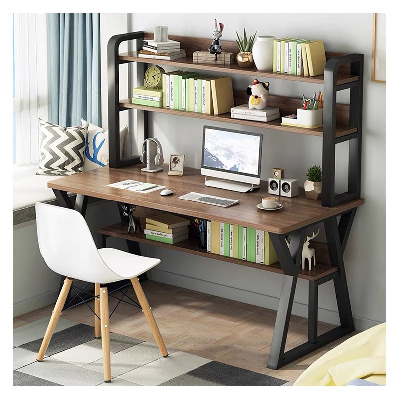 Wholesale Direct Sales 80*50*147.5Cm Boutique Decorative Study Vertical Computer Table With Bookshelf