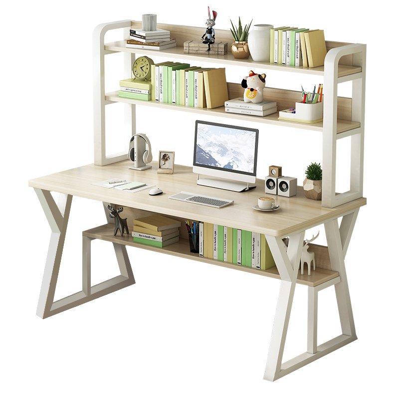 Wholesale Direct Sales 80*50*147.5Cm Boutique Decorative Study Vertical Computer Table With Bookshelf