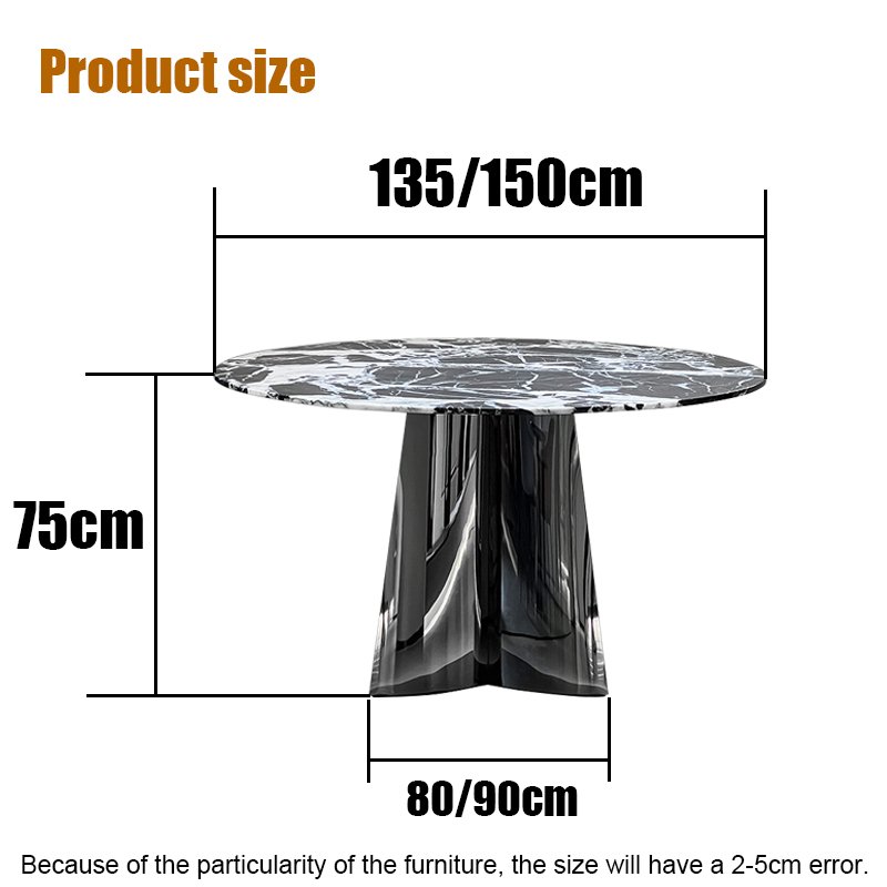 SUKE New design Round Natural marble Dining table,Modern Luxury dining room furniture stainless steel dining table