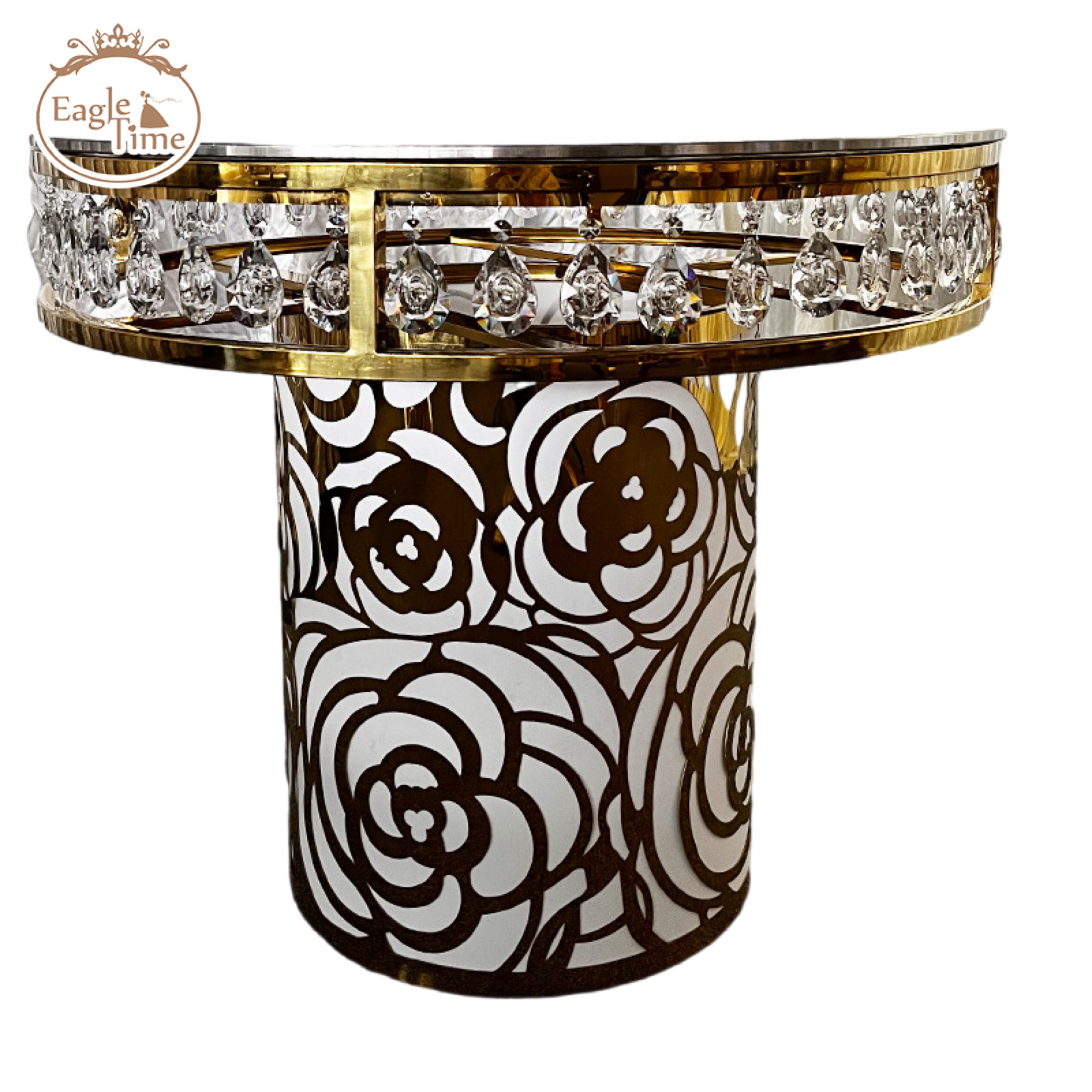 Wholesale Metal Frame Round Dining Gold Table Luxury Event Banquet Stainless Steel Table For Wedding