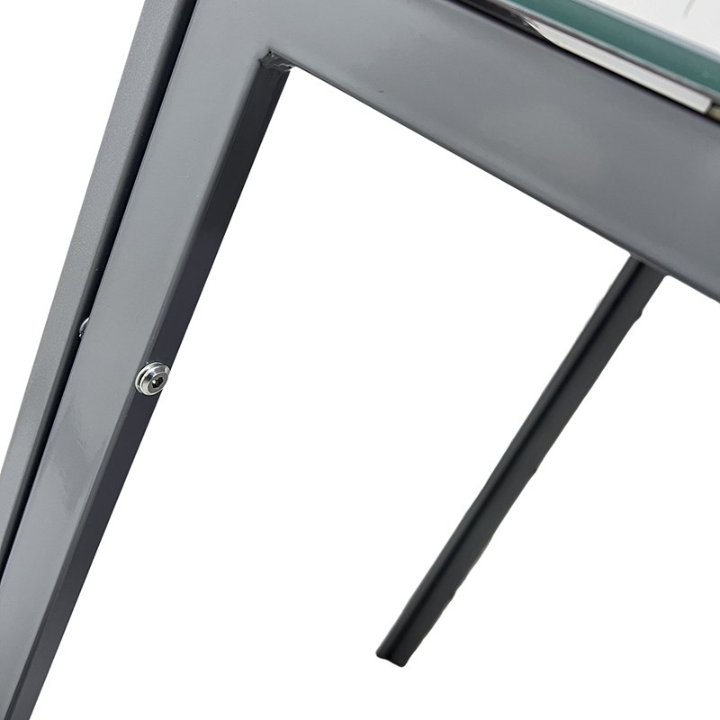 Professional Customization Outdoor Garden Leisure Steel Frame Glass Table Household Furniture Square Dining Table