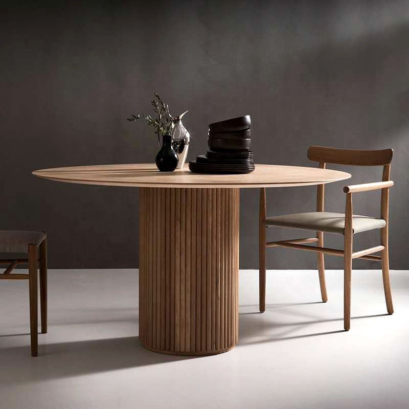 Nordic Style Dining Table Set for 8 High Quality Modern Design Solid MDF Kitchen Tables Chairs Home Workshop Mall Restaurant Use