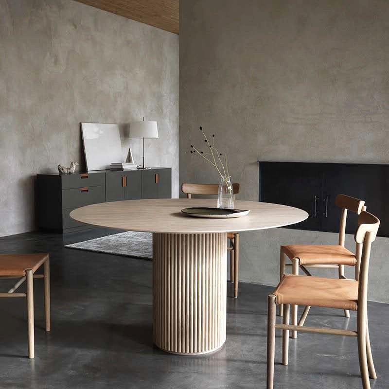 Nordic Style Dining Table Set for 8 High Quality Modern Design Solid MDF Kitchen Tables Chairs Home Workshop Mall Restaurant Use