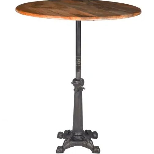 Eclectic Industrial Cafe and Bar Tables Crank Dining Tables Made of Wood Restaurant Furniture for Industrial-Style Restaurants