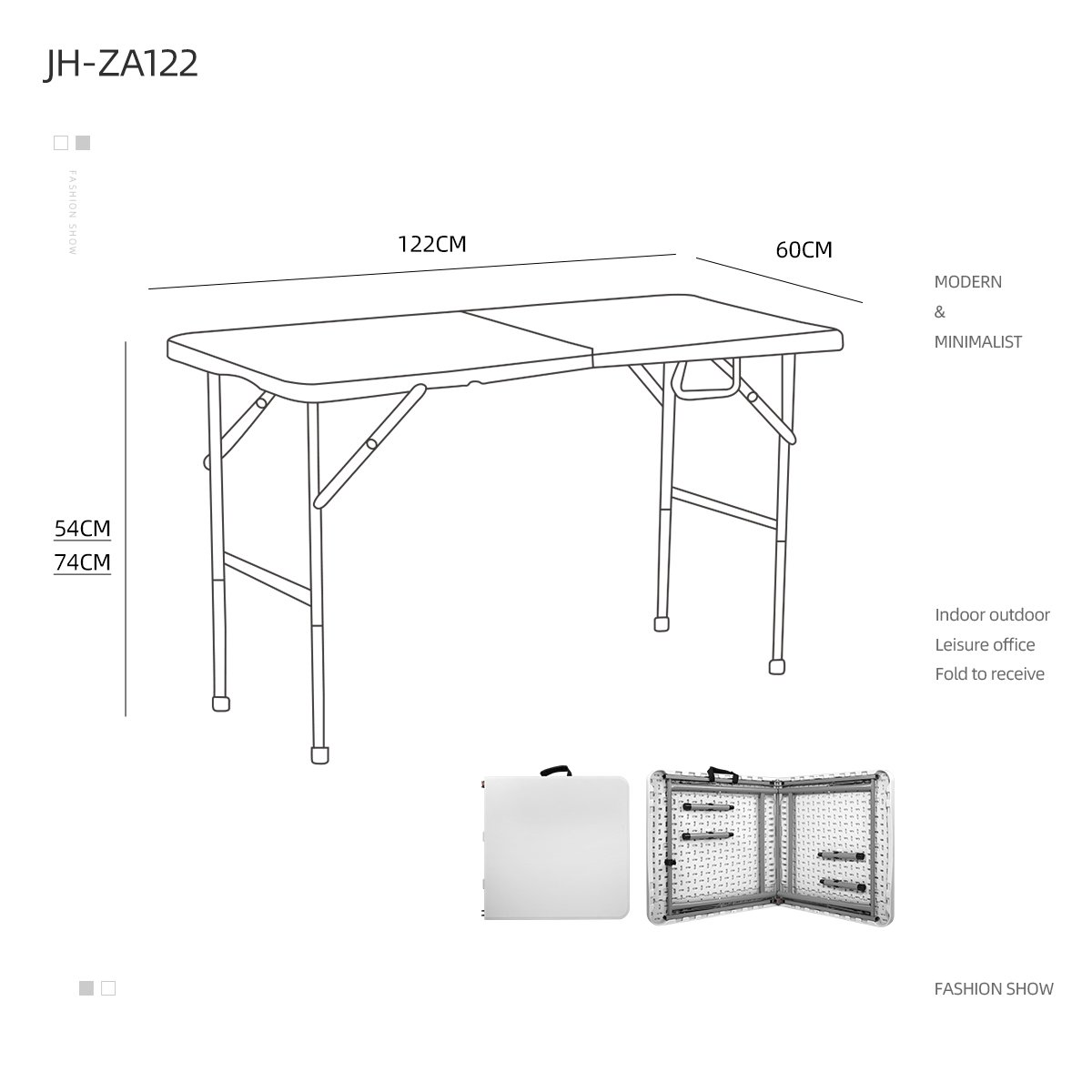 4ft Plastic Fold In Half Rectangle Trade show Exhibition Picnic Foldable Plastic Table
