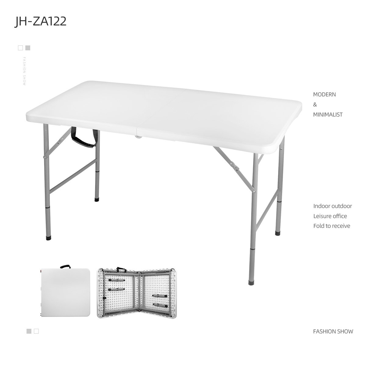 4ft Plastic Fold In Half Rectangle Trade show Exhibition Picnic Foldable Plastic Table